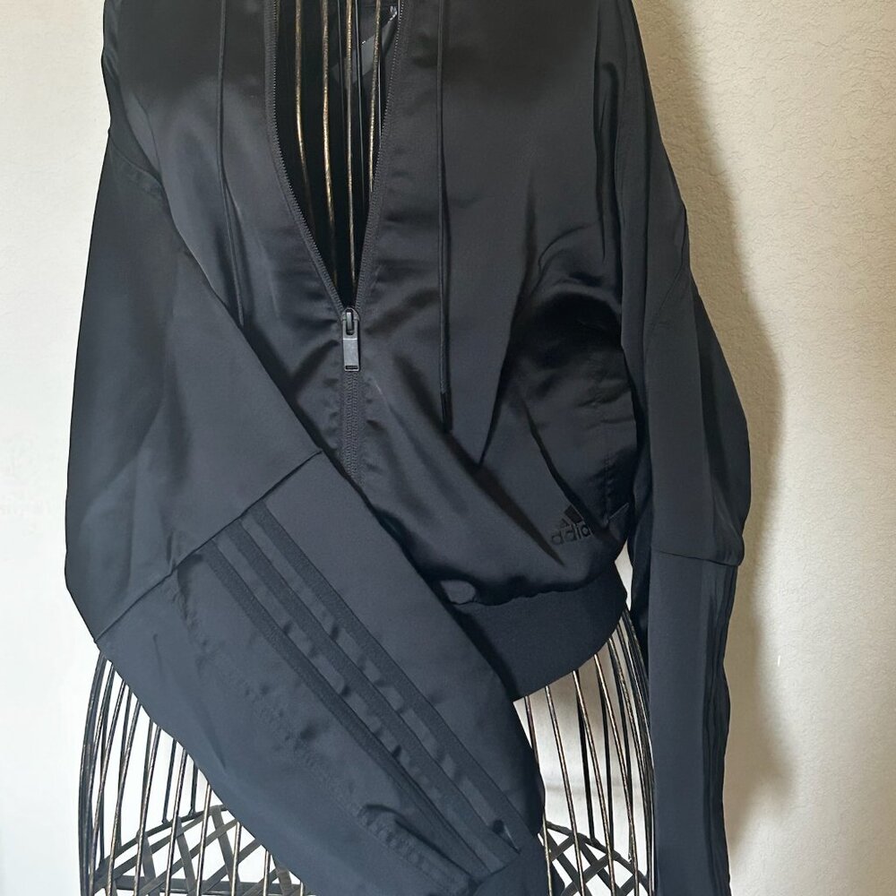 Adidas GLAM ON BOMBER JACKET, BLACK, SIZE XS - Picture 4 of 9